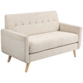 HOMCOM Tweezitsbank, comfortabel, 134x71x82 cm, Beige