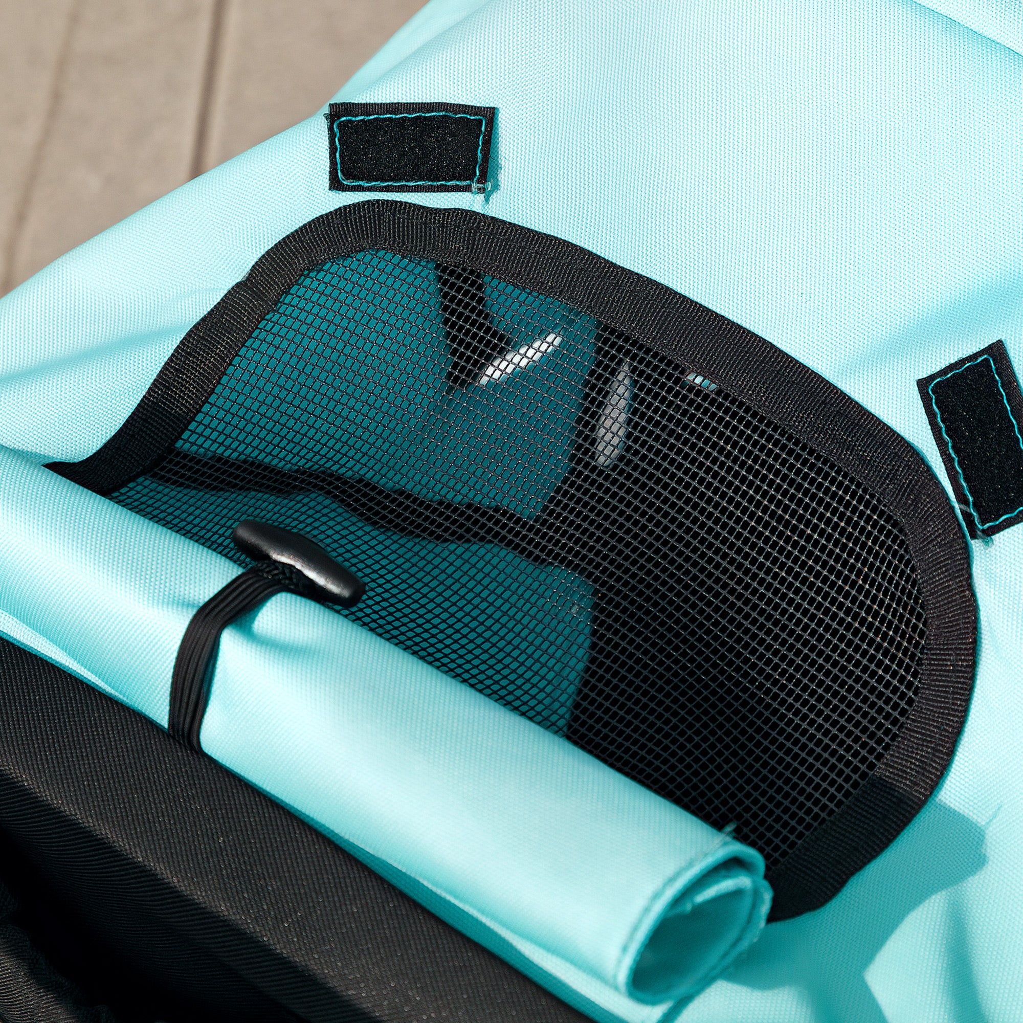 PawHut Hondenbuggy voor Kleine Honden en Katten - Met Opbergmand, Één-Klik Opvouwbaar Ontwerp, Turquoise
