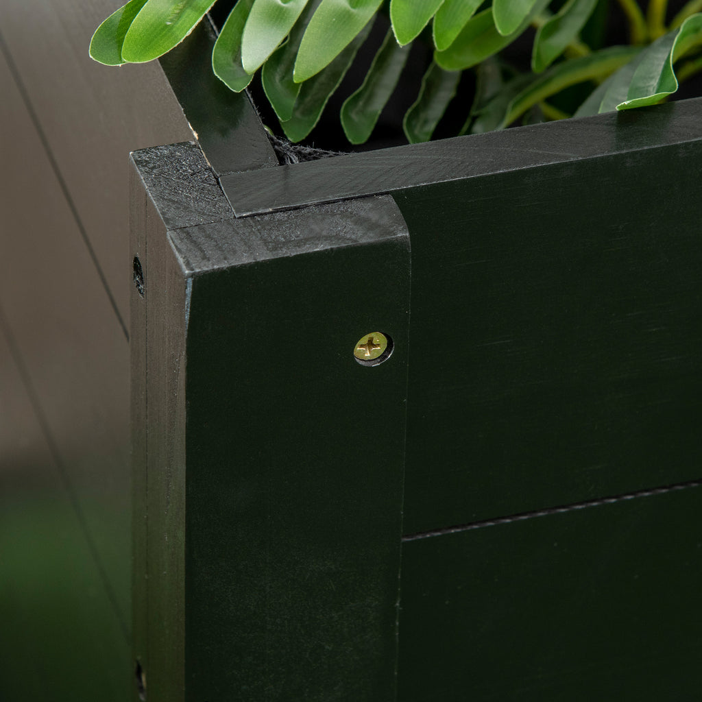 Outsunny verhoogd bed, bloembak met wielen, plantenbak voor tuin, massief hout