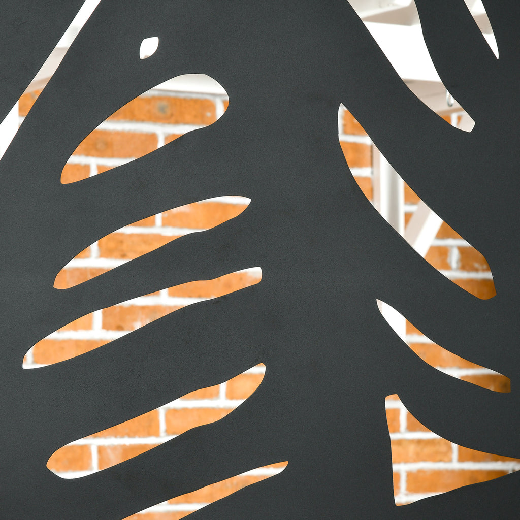 Outsunny Sichtschutzwand Sichtschutzgitter Sichtschutz voor buiten, 122 cm x 45 cm x 198 cm, Zwart