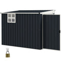 Outsunny Tuinopbergschuur, gereedschapsschuur voor tuingereedschap, venster, ventilatieopeningen, afsluitbaar, staal, donkergrijs