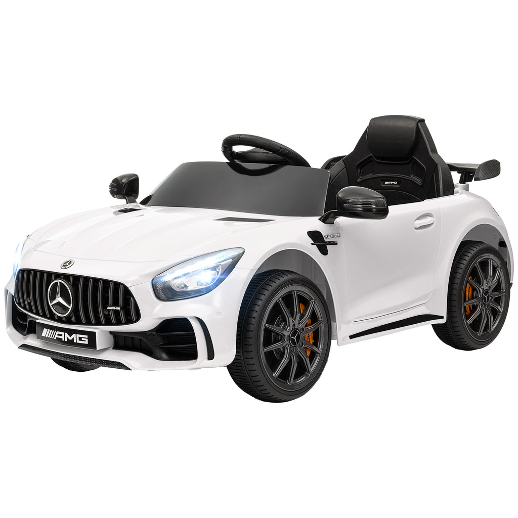 AIYAPLAY Elektrisch Kinderauto, Mercedes, 3-5 km/u, Afstandsbediening, Licht & Muziek, Wit