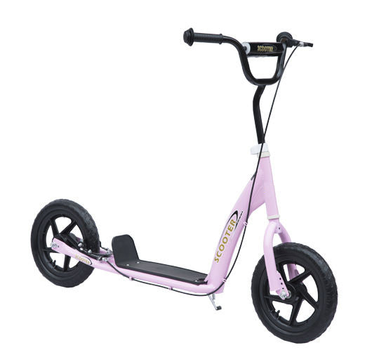 HOMCOM Step, Scooter voor Kinderen, met Handrem, Standaard, 12 Inch Wielen, vanaf 5 Jaar, Staal, Roze 120 x 52 x 88 cm