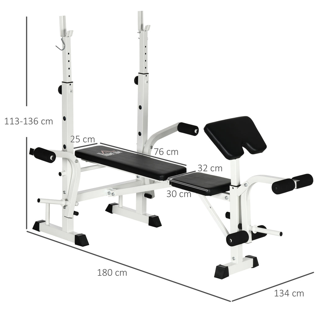 HOMCOM multifunctionele trainingsbank, verstelbare halterbank voor krachttraining