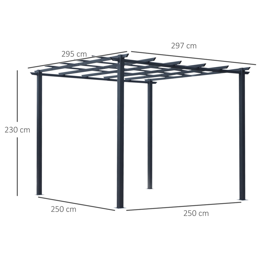 Outsunny Tuinpaviljoen 3x3, Rozenpaviljoen Buiten, weerbestendig