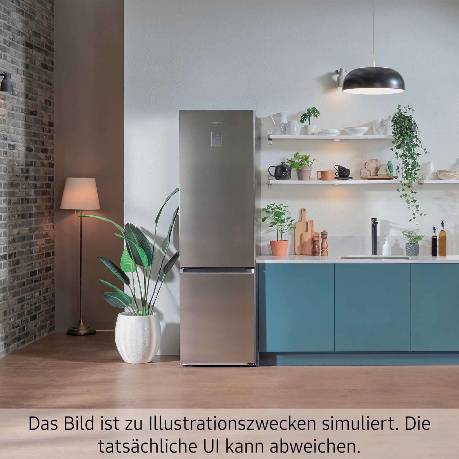 Koel-vriescombinatie, koelkast met vriesvak, 203 cm, 390 l totaal volume, 114 l vriesvak, AI Energy Mode, RVS-look, RL38C600CSA/begane grond