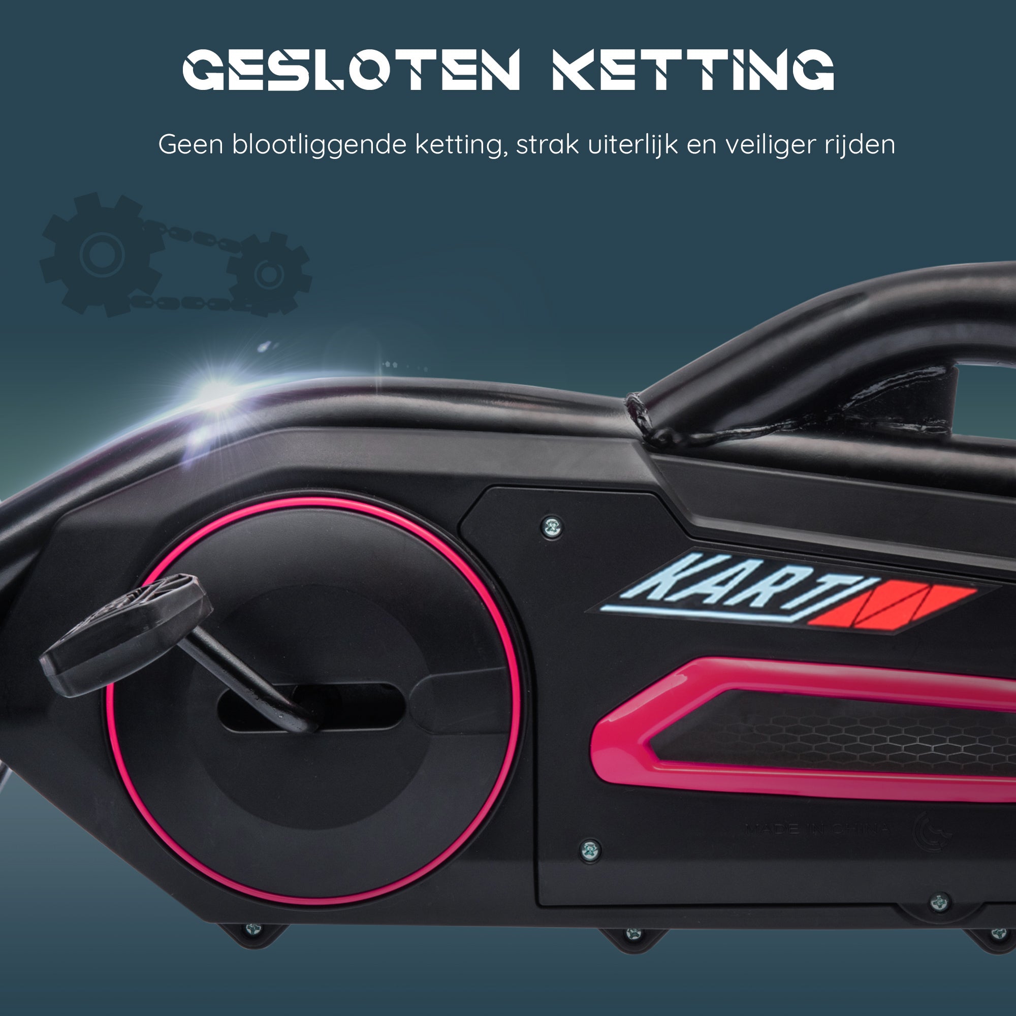 HOMCOM Go-Kart voor Kinderen met Verstelbare Stoel, Trapvoertuig, Trapauto met Handrem, 3-8 Jaar, Outdoor, Roze