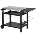 Outsunny Barbecuestation BBQ-wagen, incl. accessoires, 125 x 65 x 84 cm, Zwart + Zilver