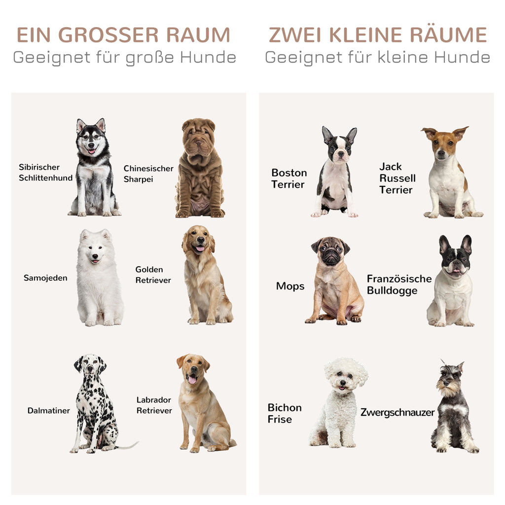 PawHut hondenkooi 2-in-1 ontwerp incl. uitneembare tussenwand