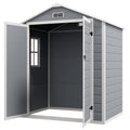 Outsunny Metalen Tuinschuur, afsluitbaar, Dubbele Deur, Raam, Aluminiumframe, 1,80 x 1,30 x 2,10 m, Grijs