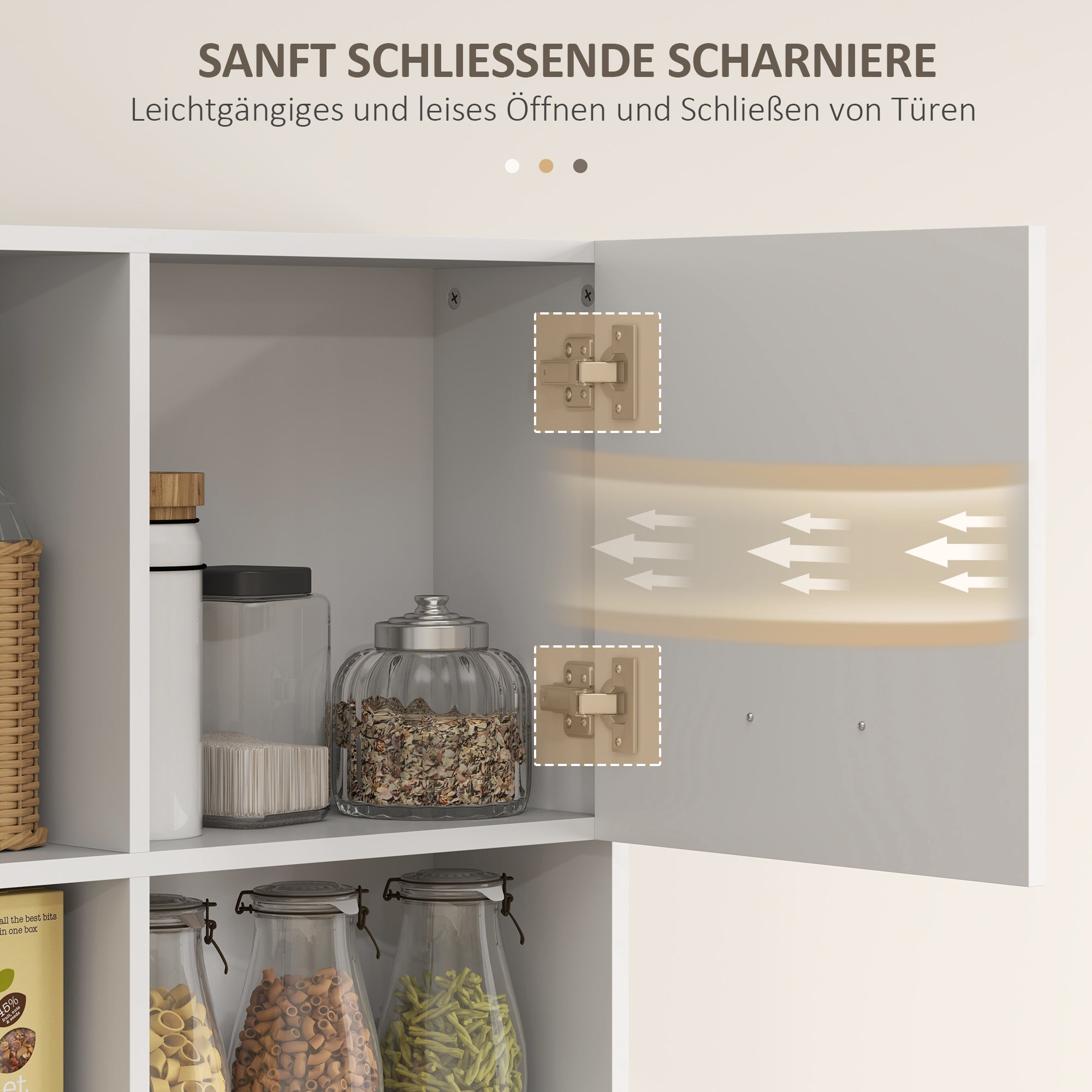 HOMCOM Buffetkast met Lade, Soft-Close Deuren, 80 x 35 x 180 cm - Wit