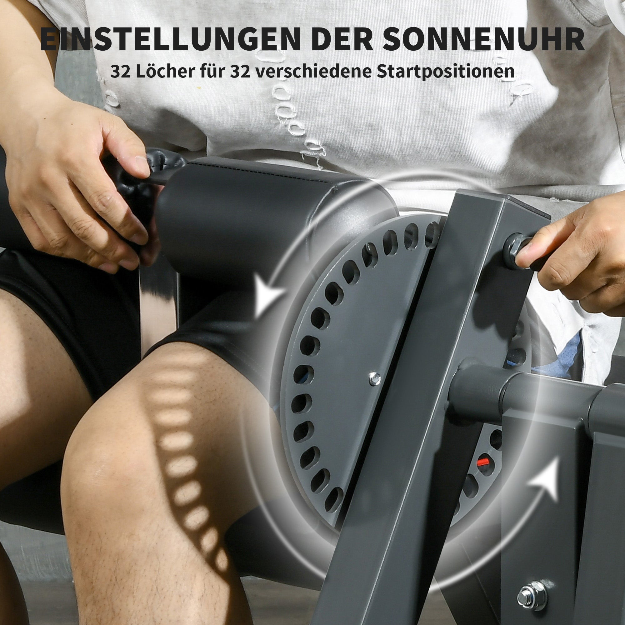SPORTNOW Beenstrekker, 32 Posities, Verstelbare Rugleuning en Dijsteun, Staal, Grijs/Zwart
