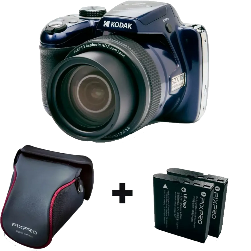 Kodak AZ528 Bridge camera + 2e batterij + case - blauw