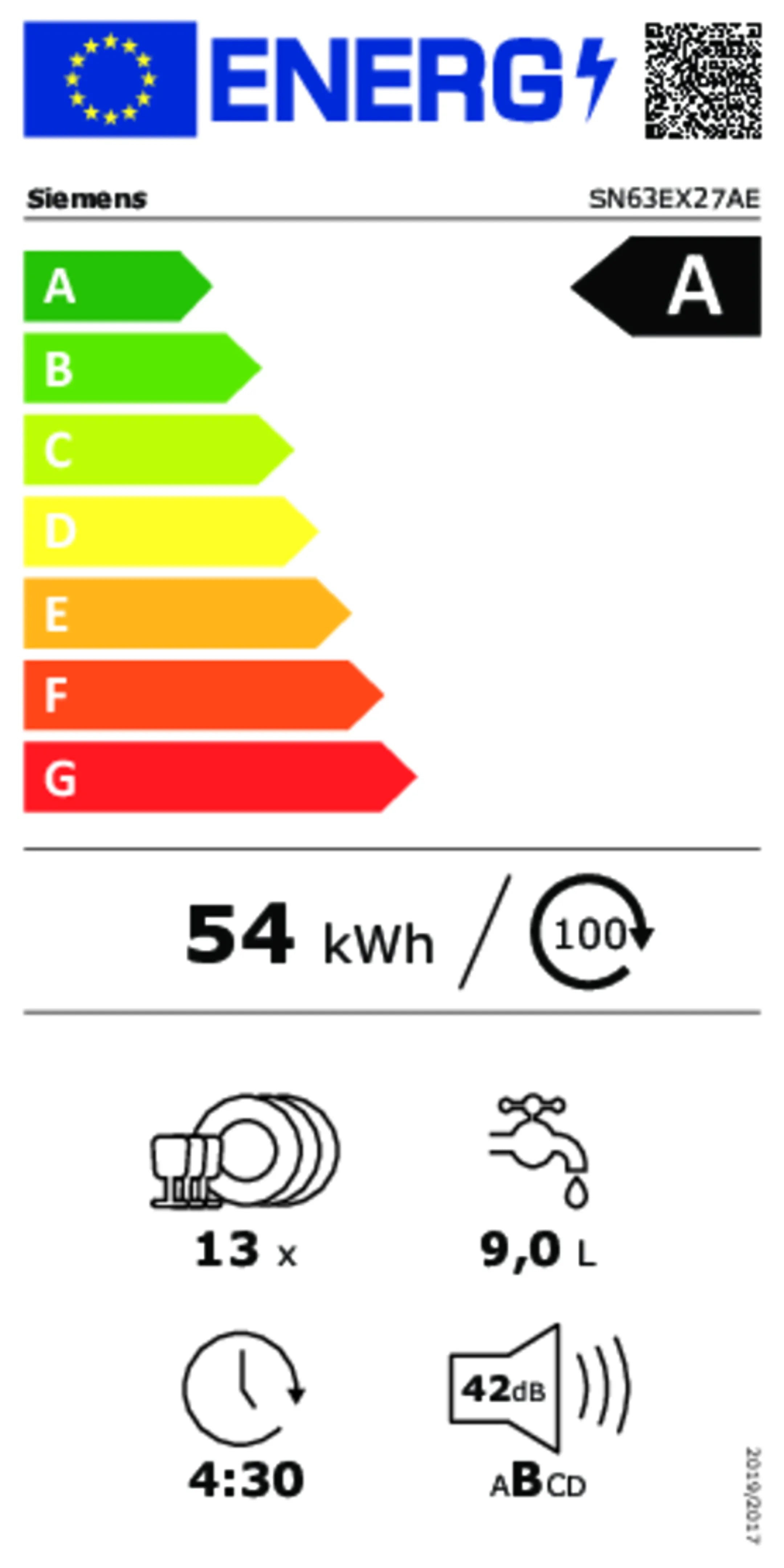 Siemens Inbouw vaatwasser SN63EX27AE iQ300 Home Connect
