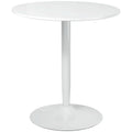 HOMCOM Eettafel voor 2 Personen, Ronde Tafelblad, Stalen Voet, wit, 70 x 70 x 75 cm