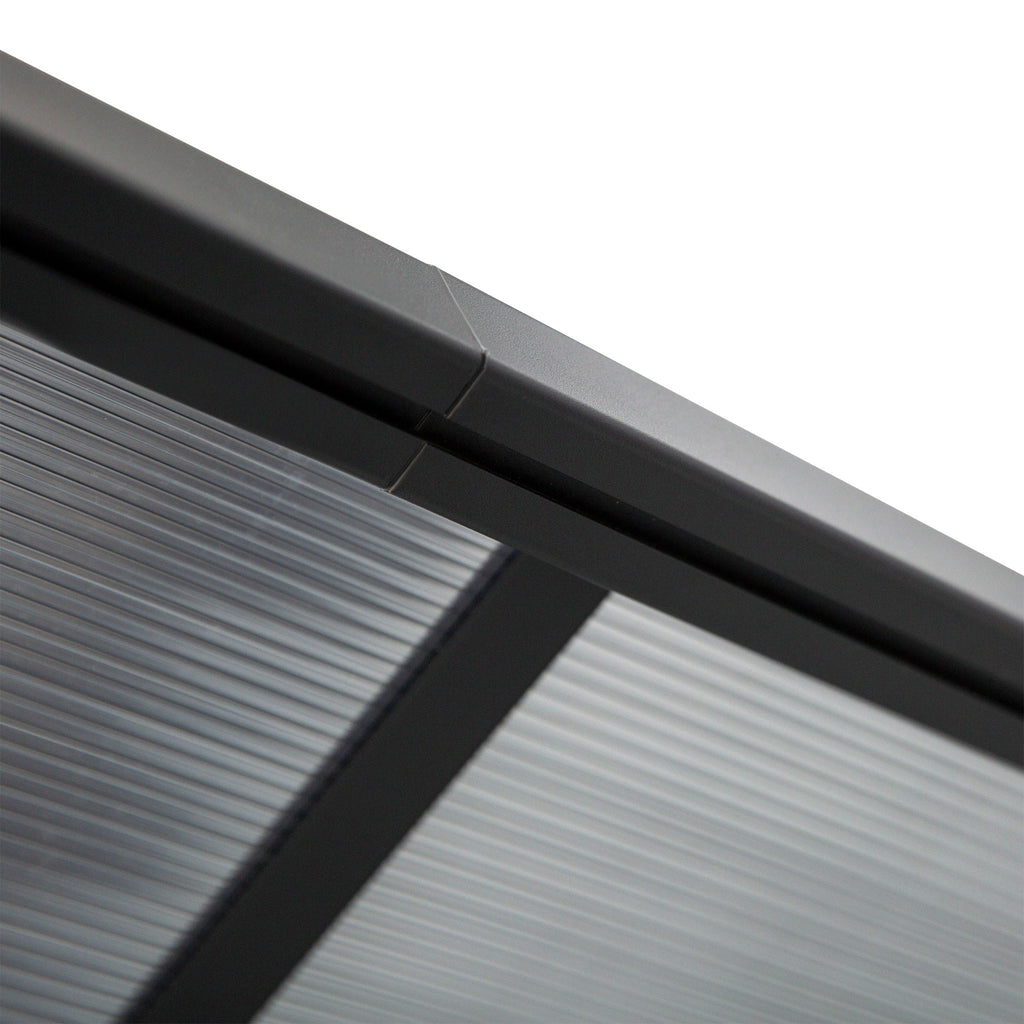 Outsunny terrasoverkapping in hoogte verstelbaar aluminium grijs 4 x 3 m