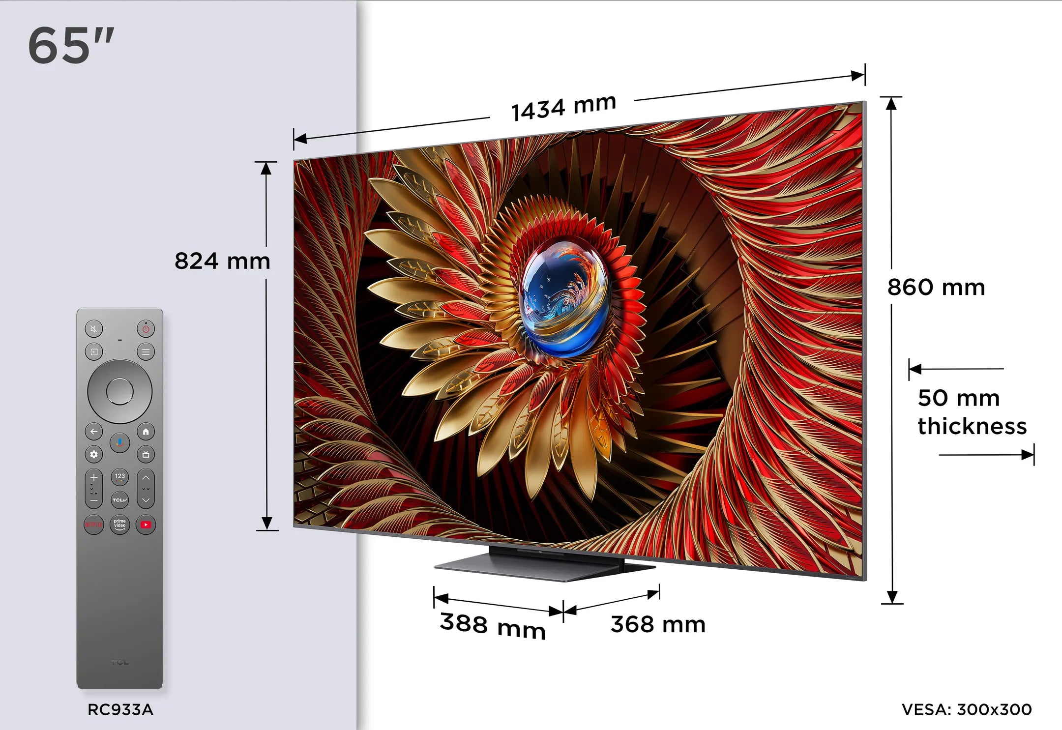 TCL QD Mini-LED 65C89K 4K TV  - 65 inch