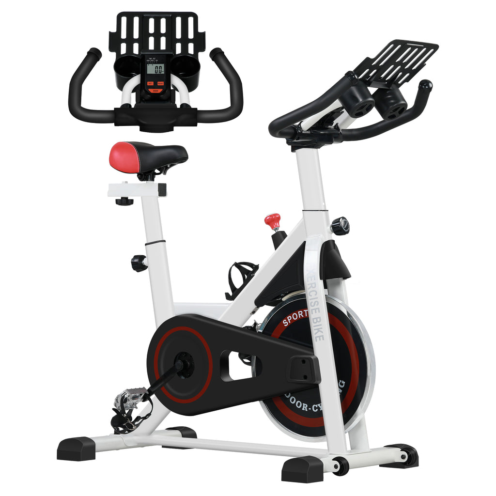 HOMCOM Ergometer, Verstelbare Weerstand, tot 120 kg, Staal, L103xB53xH100-114cm, Wit/Zwart
