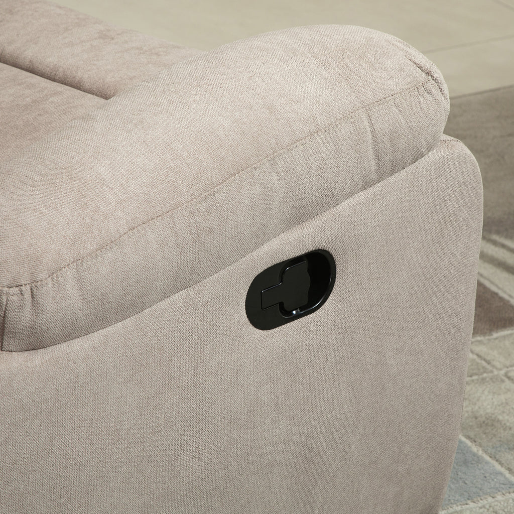 HOMCOM relaxfauteuil enkele sofa ligbed kantelbaar 150 ° TV-fauteuil linnen beige 97 x 96 x 105,5 cm