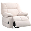 HOMCOM Massagestoel met Verwarmings- & Ligfunctie, Draaibaar, tot 150 kg, Metaal Frame, 98x90x98cm, Beige