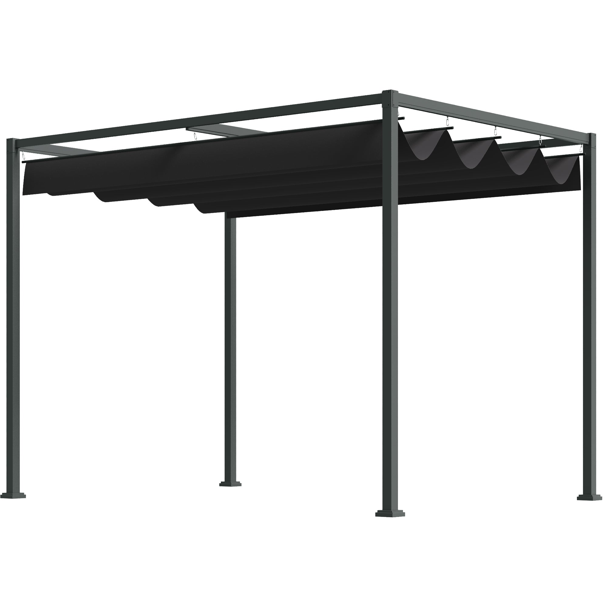 Outsunny Pergola Tuin 298x213x222 cm Polyester Zonnendak voor Tuin