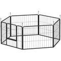 PawHut Hondenhek, Huisdierenren, 6 Panelen, Staal, Opvouwbaar, Zwart