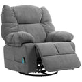 HOMCOM Relaxstoel met Massage- en Ligfunctie, Draaibare Massagestoel, 4 zijzakken en Afstandsbediening, Donkergrijs
