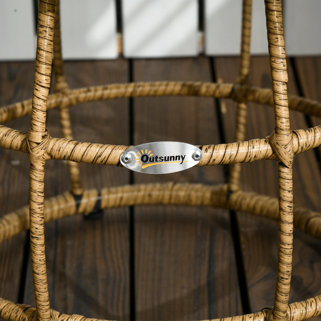 Outsunny rotan tuinmeubelset 3-delig. Zitgroep met kussens voor terras balkon