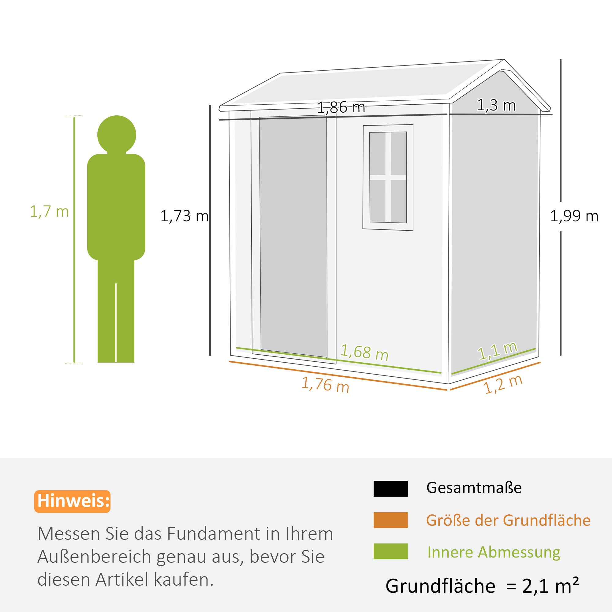 Outsunny Tuinhuis, Gereedschapsschuur met Bodem, Raam, Afsluitbare Deur, Kunststof-Harz, Weerbestendig, Grijs