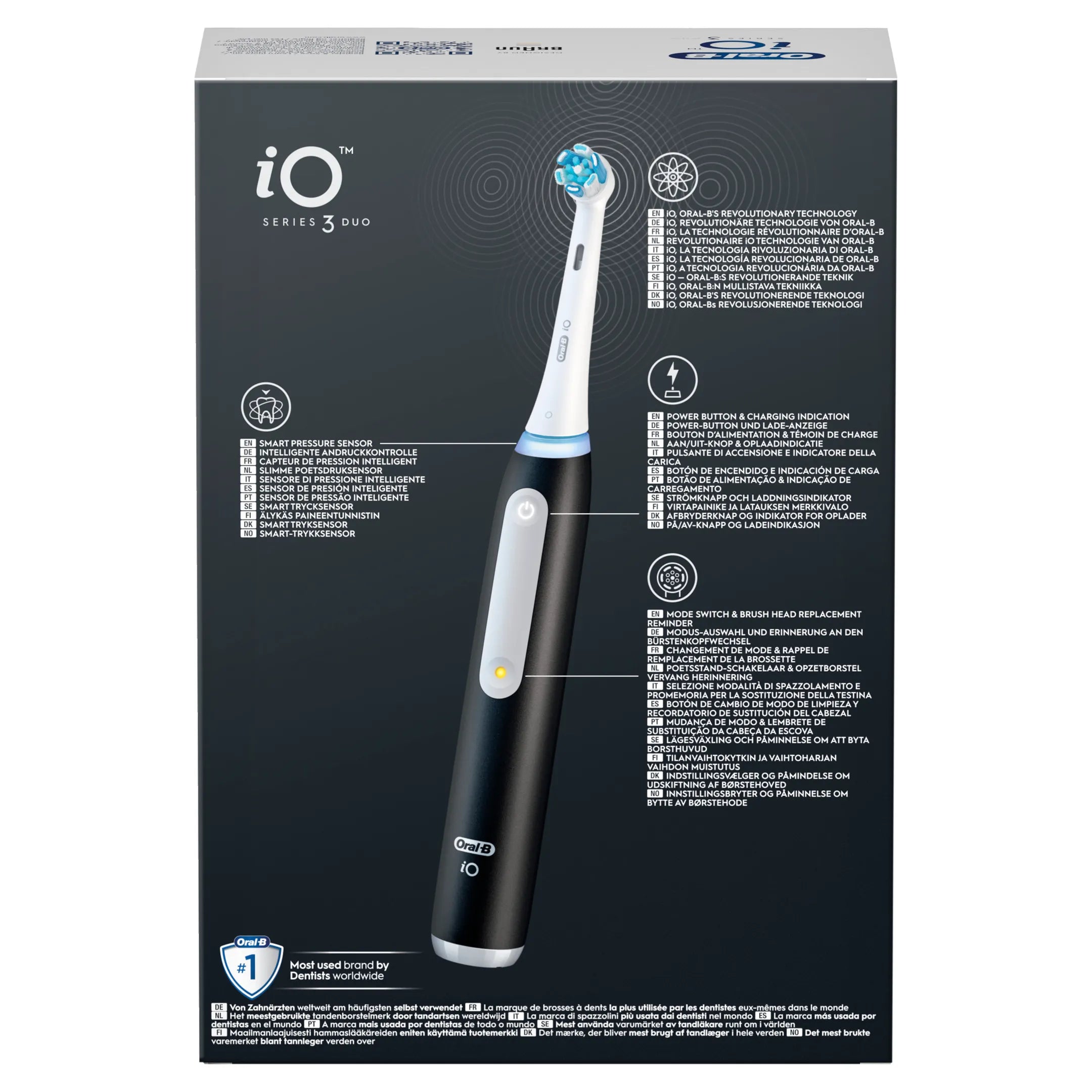 Oral-B Elektrische tandenborstel iO3 Duo Matt Zwart/Ice Blauw + Reisetui