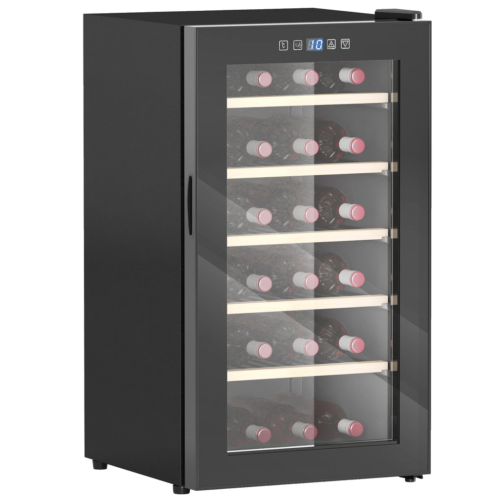 HOMCOM Wijnkoelkast voor 41 Flessen, 91 Liter Capaciteit, Drankenkoelkast met LED-Display en Touchscreen, Zwart