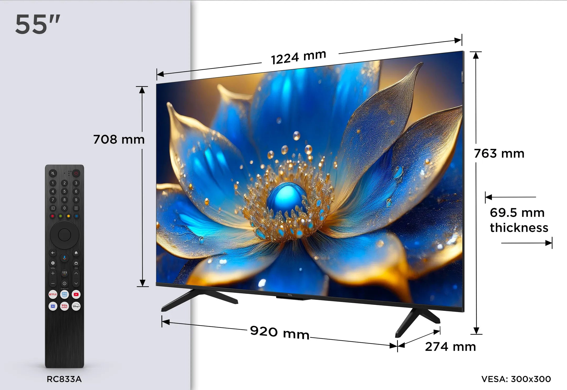TCL QLED 4K TV 55P79K (2025) - 55 inch