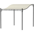 Outsunny 2,5 x 3 m Pergola, Wandgemonteerde Tuinpaviljoen, waterbestendig, Metalen frame, Afvoergaten, Schaduwdak, Crèmewit