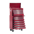 HOMCOM® mobiele werkplaatswagen, afsluitbaar met 16 schuifladen, rood / schuiflade gereedschapwagen wagen met wielen  gereedschapskist (rood)