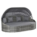 Outsunny rotan zonne-eiland 4-delig 230 cm x 145 cm x 80 cm