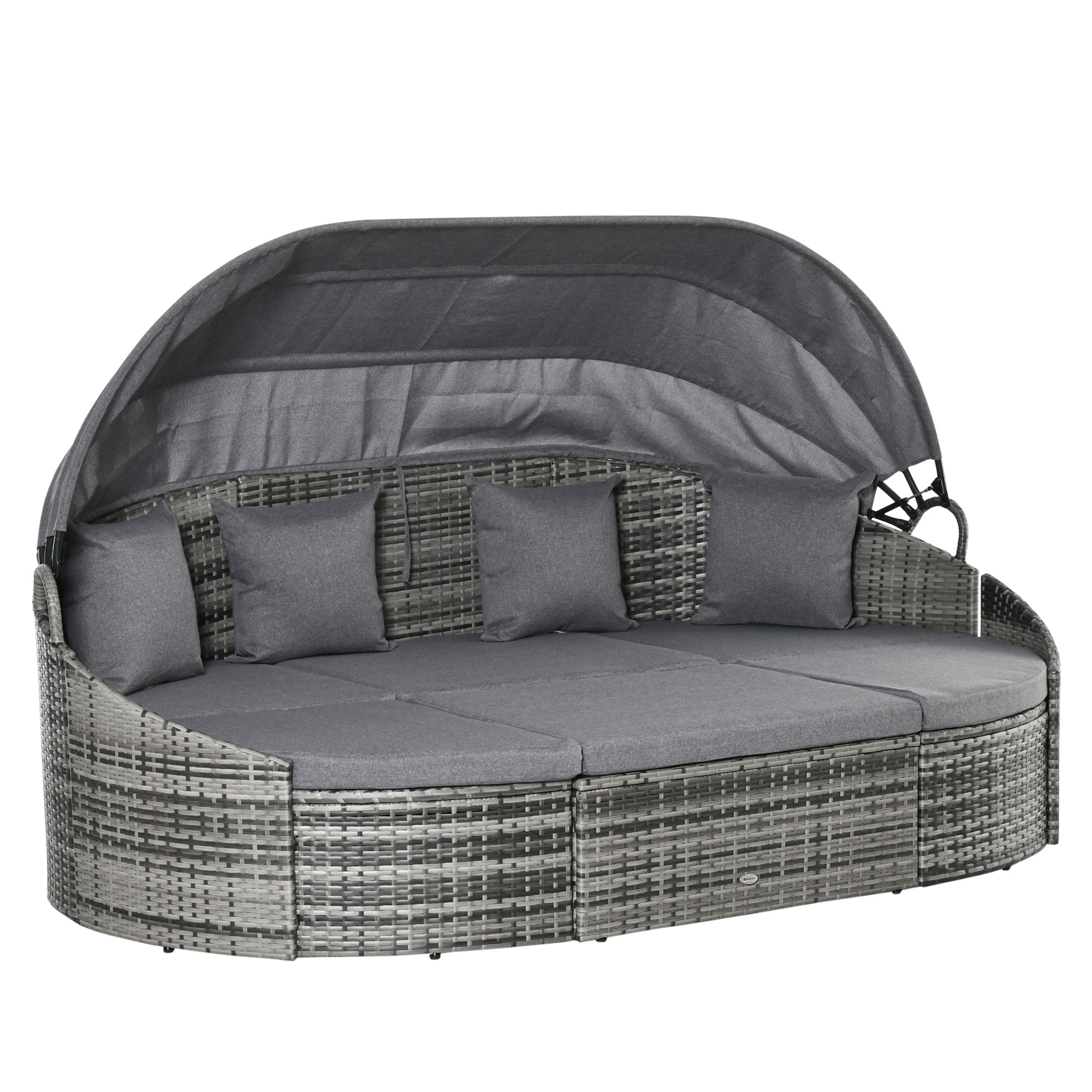 Outsunny rotan zonne-eiland 4-delig 230 cm x 145 cm x 80 cm