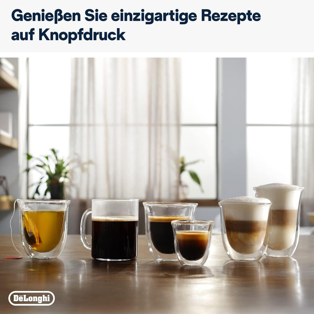 De'Longhi Magnifica Evo ECAM 292.81.B Volautomatische koffiemachine met LatteCrema melksysteem, 7 directe selectieknoppen voor cappuccino, espresso en andere koffiespecialiteiten, 2-kops functie, zwart