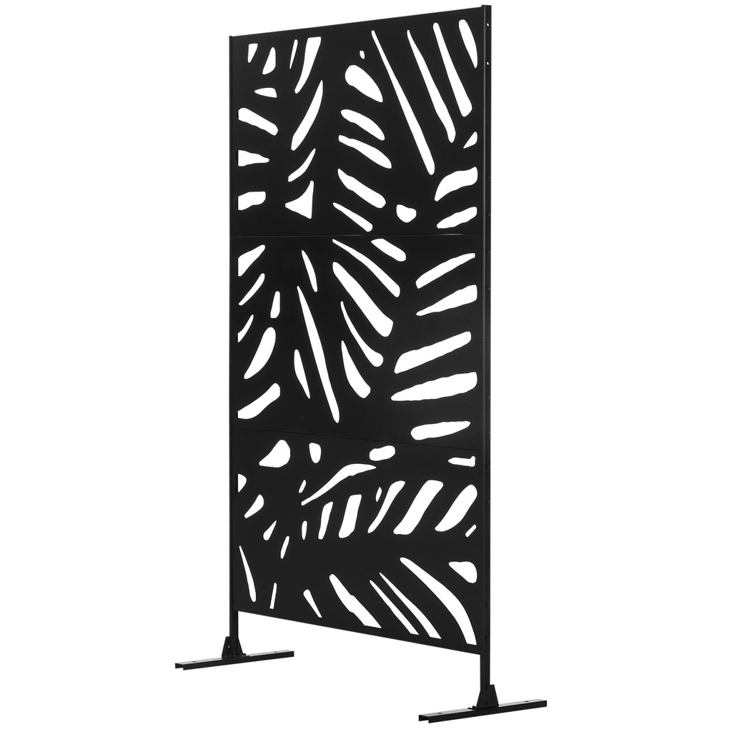 Outsunny Sichtschutzwand Sichtschutzgitter Sichtschutz voor buiten, 122 cm x 45 cm x 198 cm, Zwart