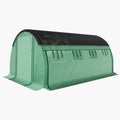 Outsunny 4 x 3 x 2 m Polykastunnel met Zonneschermnet, Oprolbare Zijwanden, Plastic Afdekking, Stalen Frame, Groen