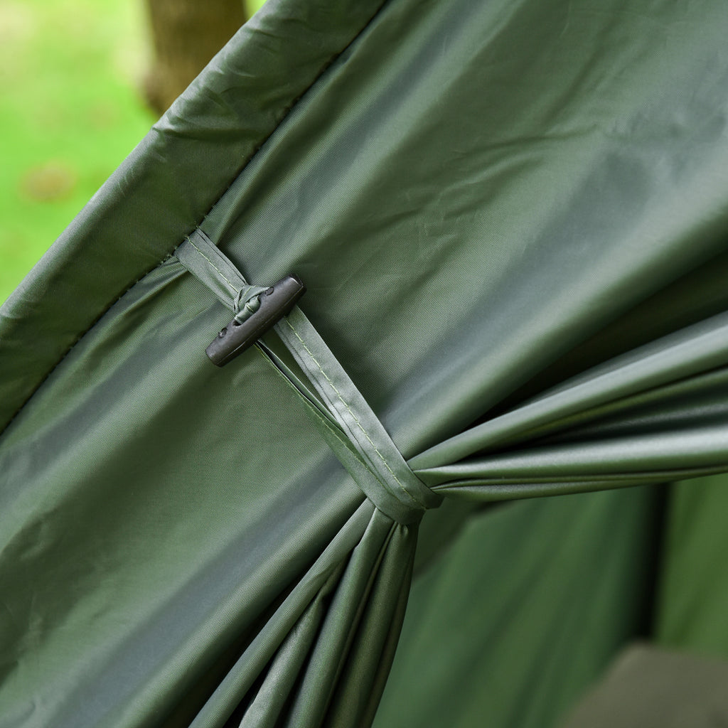 Outsunny Campingbed voor volwassenen - 4-in-1 set met tent, slaapzak, matras en waterdichte comfortabel opvouwbare, donkergroen