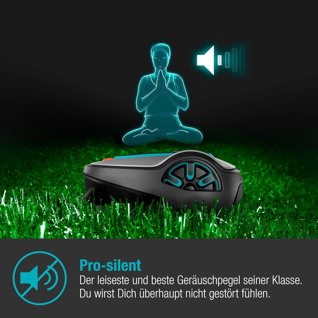 Gardena Robotmaaier SILENO minimo 500 m: intelligente grasmaaier met optimale connectiviteit, programmeerbaar met Gardena Bluetooth-app, DE-versie (15202-20)