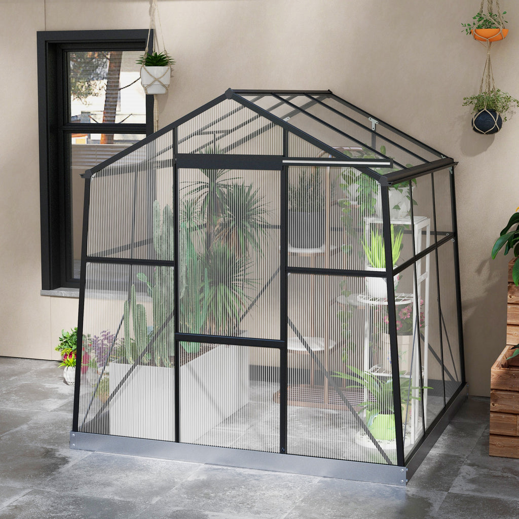 Outsunny Kas Kweekhuis Kweekbed, weerbestendig, 192 x 192 x 203 cm, Zwart