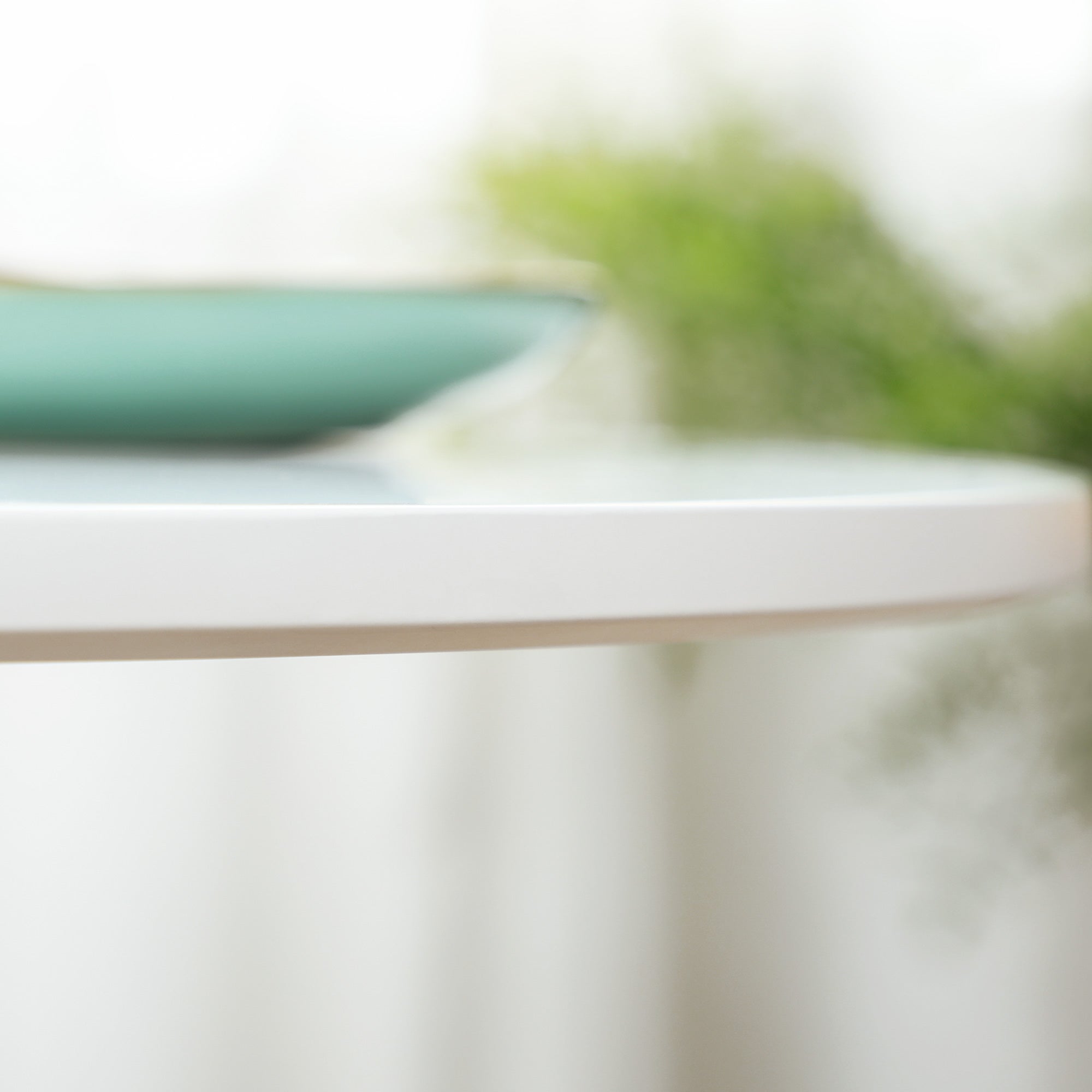 HOMCOM Eettafel voor 2 Personen, Ronde Tafelblad, Stalen Voet, wit, 70 x 70 x 75 cm