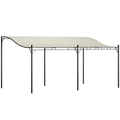 Outsunny 3 x 5 m Pergola, Flexibel Tuindak met Waterdichte Zeil en Metalen Frame, Schaduwplek, Crèmewit