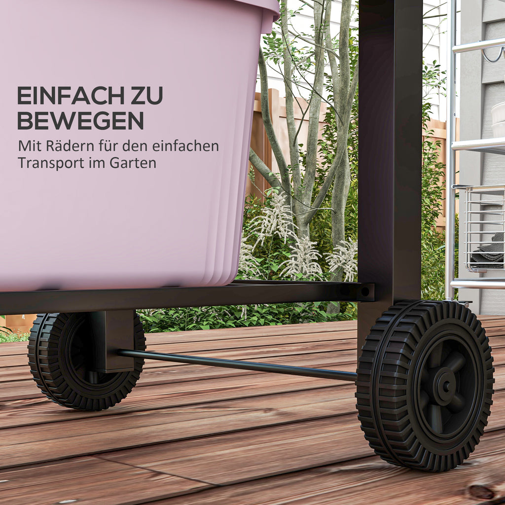 Outsunny Houtskoolgrill BBQ-Grill Smoker, verstelbare koolstoffen, zijtafels, 124 x 66 x 112 cm, Zwart