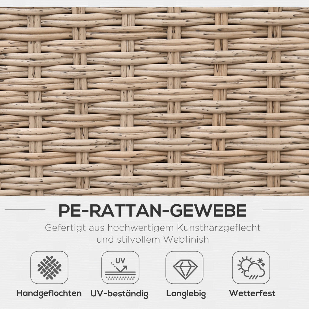 poly-rotan tuinmeubelen 4-delige loungeset zitgroep set met aflegvlakken