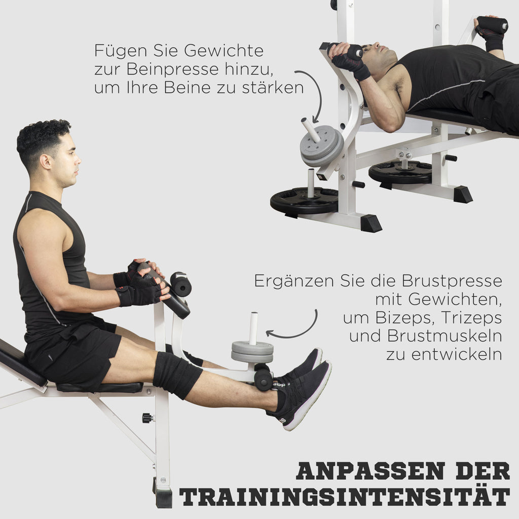 HOMCOM multifunctionele trainingsbank, verstelbare halterbank voor krachttraining
