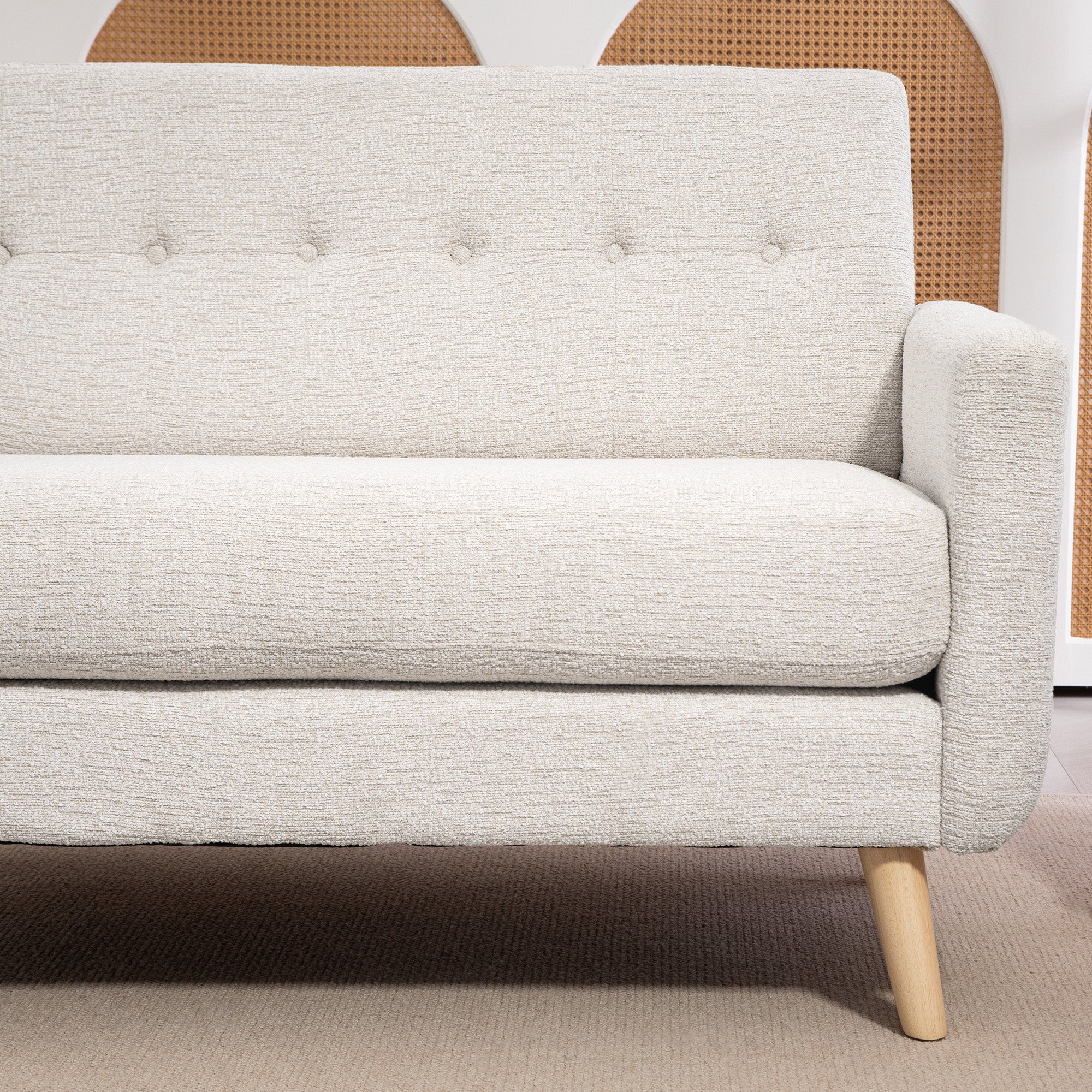 HOMCOM Tweezitsbank, comfortabel, 134x71x82 cm, Beige