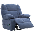 HOMCOM Massagestoel met Warmte- & Ligfunctie, Draaibaar, tot 150 kg, Metalen Frame, 98x90x98cm, Blauw