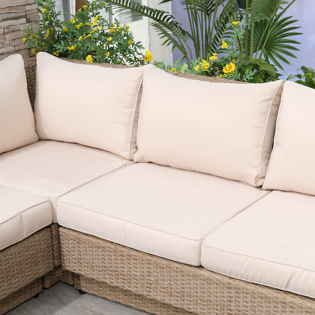 poly-rotan tuinmeubelen 4-delige loungeset zitgroep set met aflegvlakken